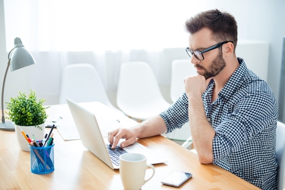 concentrated ponder man finding way to solve his problems - Healthy Gemini Man Relationships