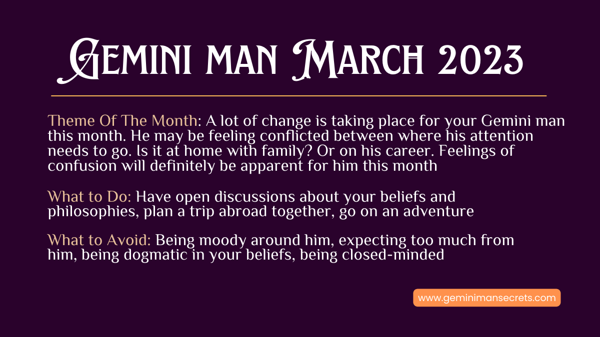 gemini man horoscope for march 2023